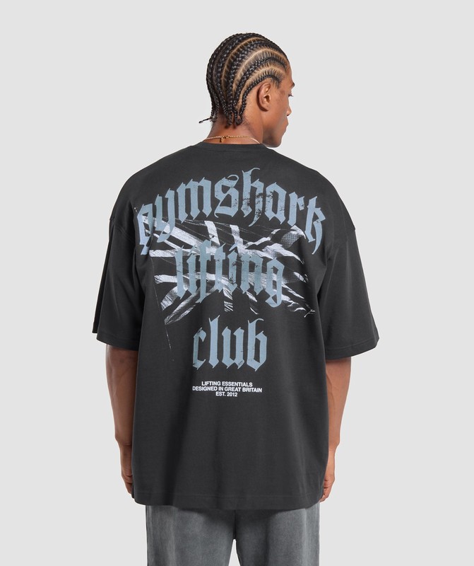 Gymshark Union Jack Lifting Club T-Shirt T-Shirt Herr Svarta | 514FVYKWZ