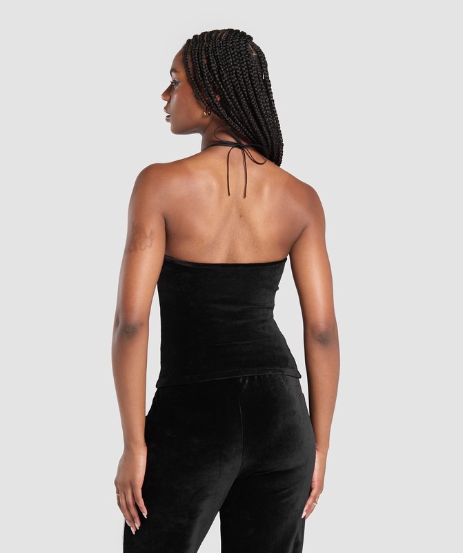 Gymshark Velour Tank Linne Dam Svarta | 098EVWKDN