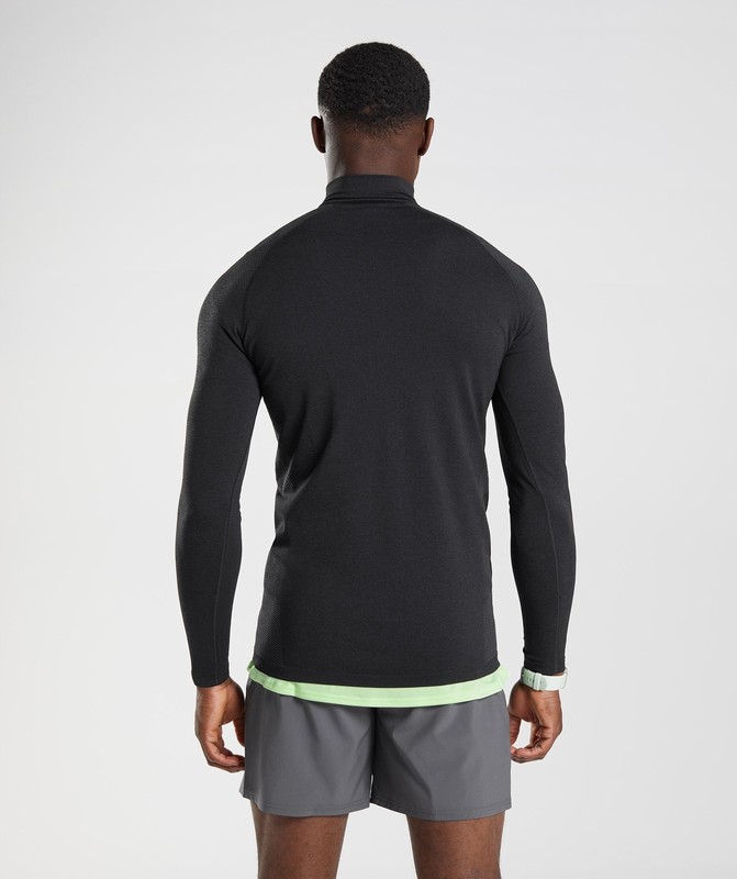 Gymshark Vital Seamless 1/4 Zip Pullover Herr Svarta Grå | 174VAGRMY