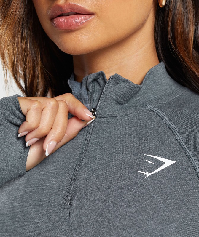 Gymshark Vital Seamless 1/4 Zip Pullover Pullover Dam Grå | 284YRFKBG