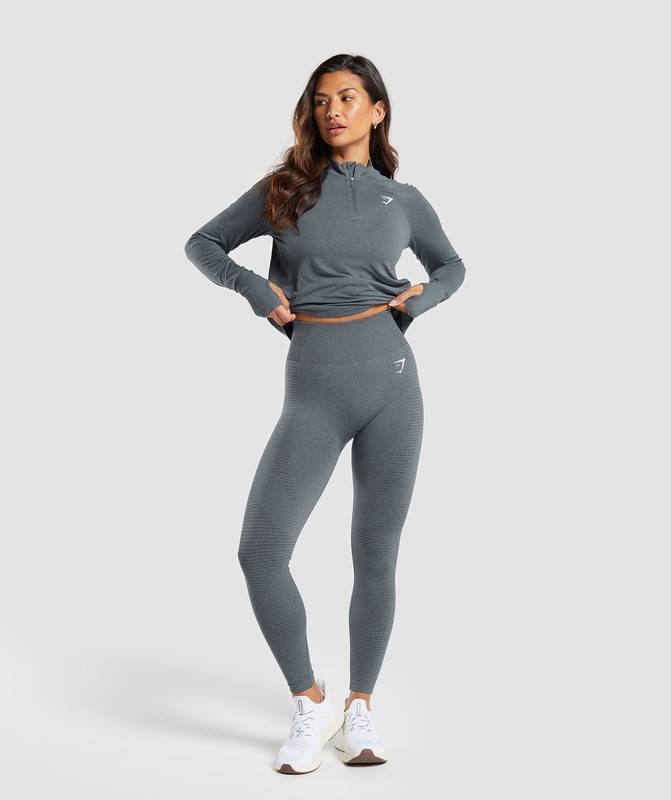 Gymshark Vital Seamless 1/4 Zip Pullover Pullover Dam Grå | 284YRFKBG