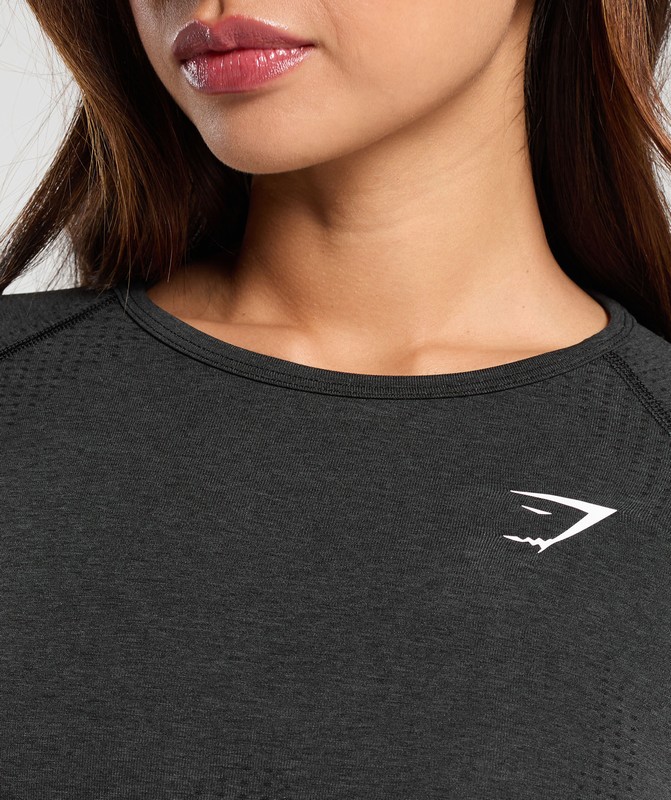 Gymshark Vital Seamless 2.0 Long Sleeve Top Top Dam Svarta | 135PGBWSY