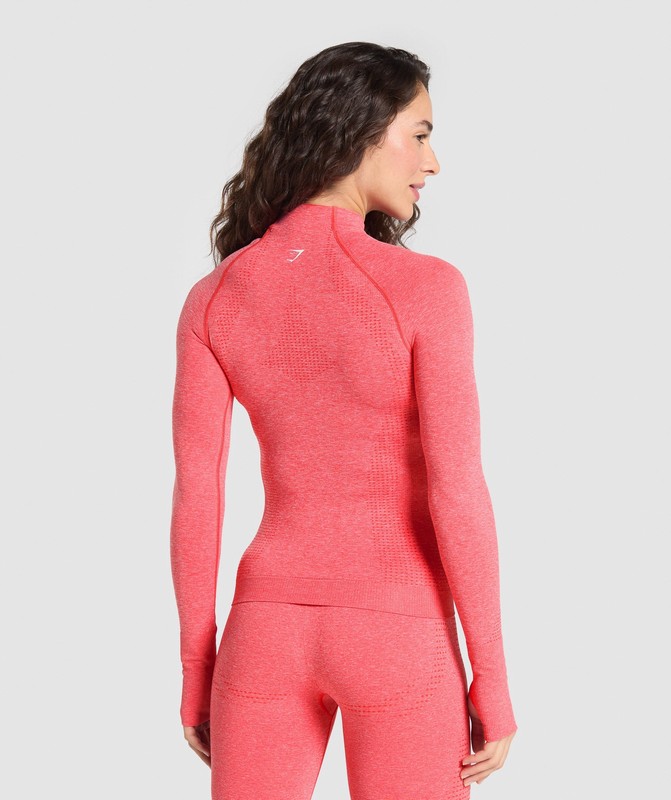 Gymshark Vital Seamless 2.0 Tight Tracktop Top Dam Korall Röda | 193QMTDNP