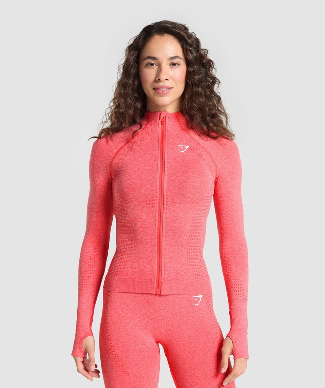 Gymshark Vital Seamless 2.0 Tight Tracktop Top Dam Korall Röda | 193QMTDNP