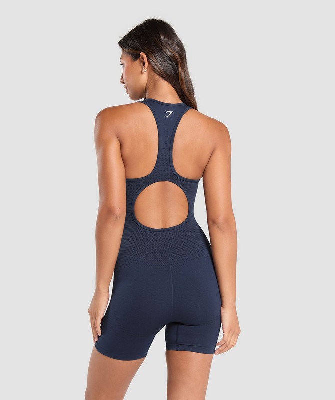 Gymshark Vital Seamless All In One All In One Dam Blå | 978ANUELZ