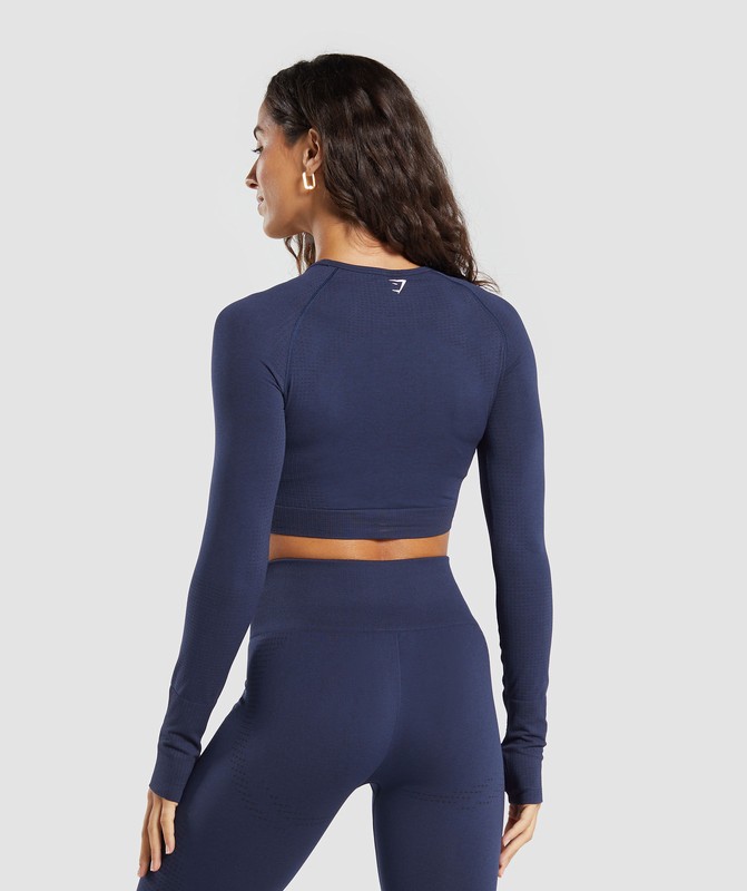 Gymshark Vital Seamless Crop Top Crop Top Dam Blå | 135WYXDNB