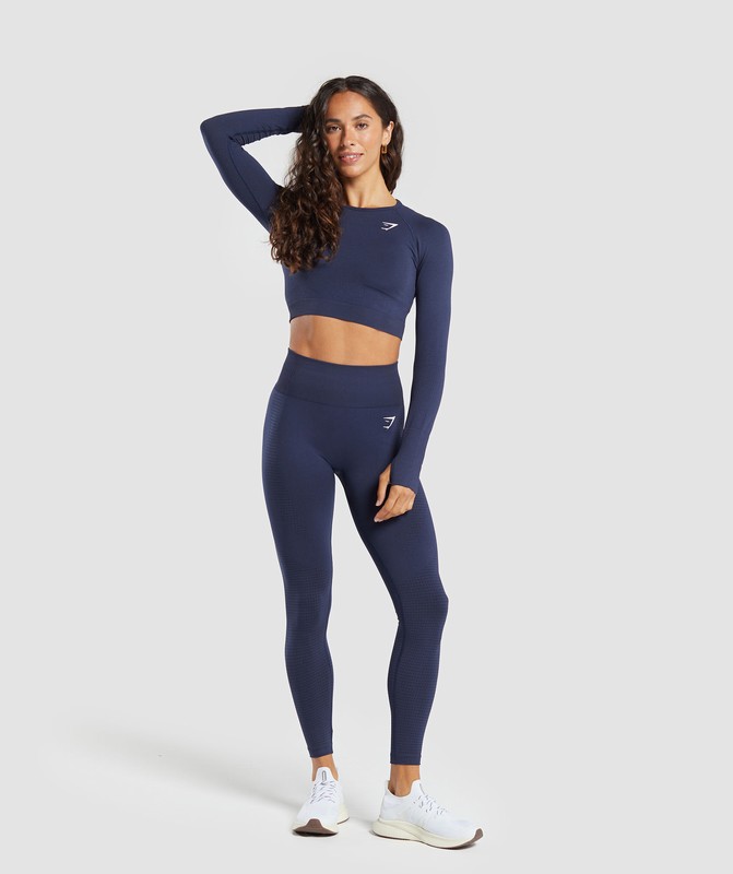 Gymshark Vital Seamless Crop Top Crop Top Dam Blå | 135WYXDNB