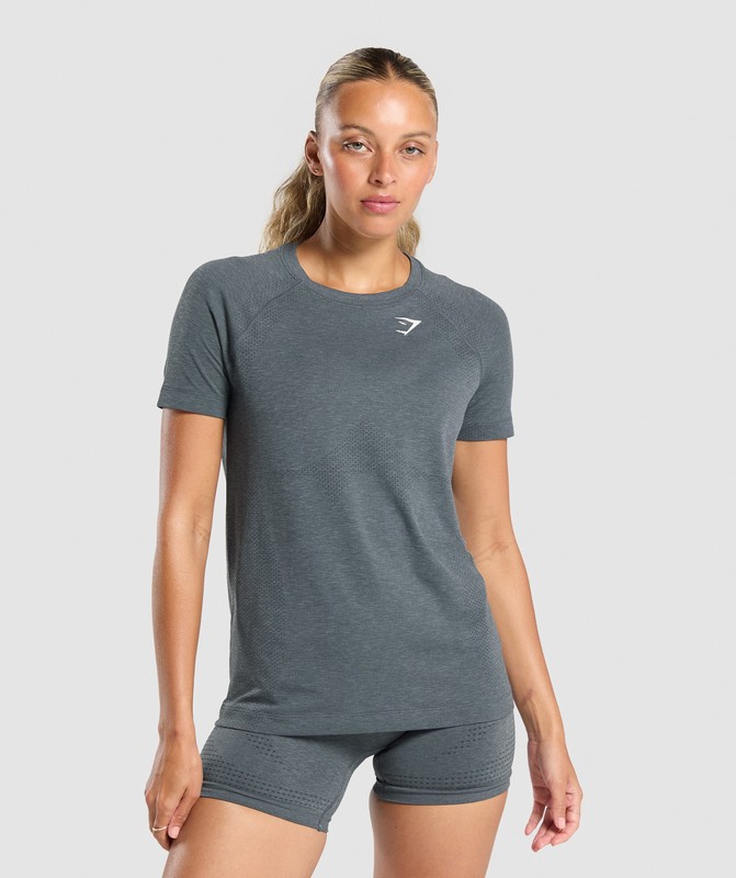 Gymshark Vital Seamless Light T-Shirt T-Shirt Dam Grå | 701EAVNKX