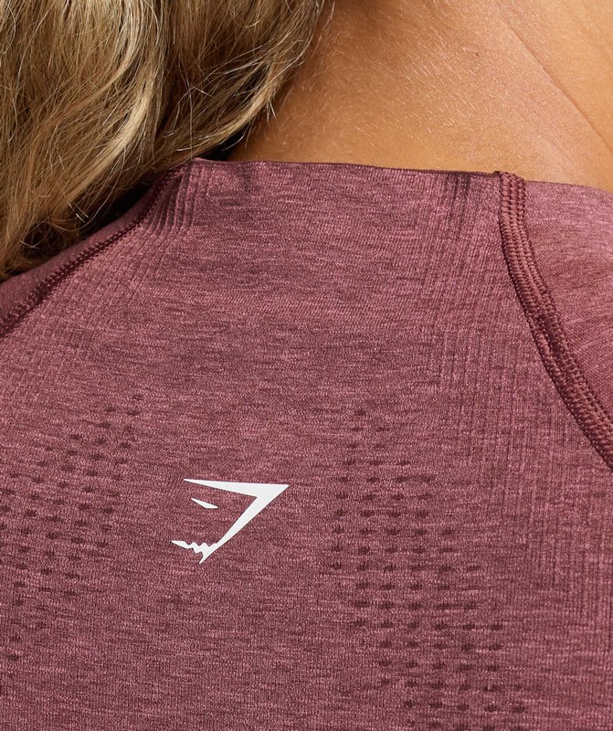 Gymshark Vital Seamless Midi Zip Pullover Pullover Dam Vinröda Rosa | 782ROGTVY