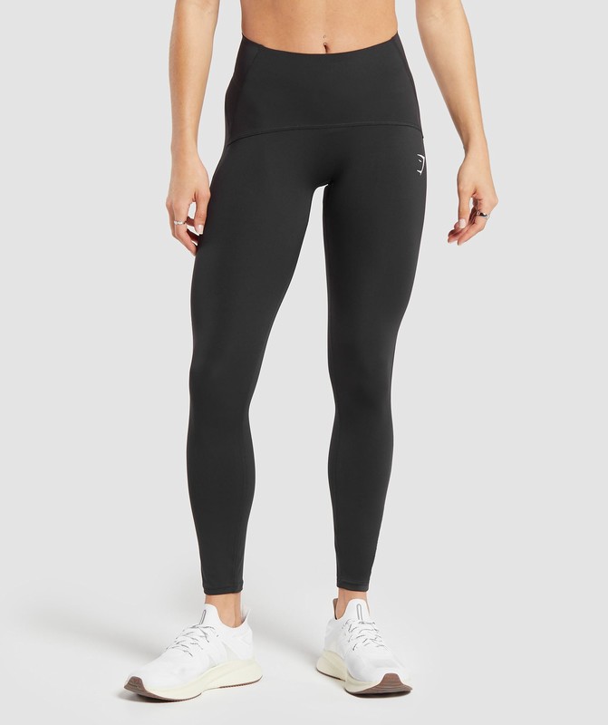 Gymshark Waist Support Leggings Leggings Dam Svarta | 485DXYEMJ