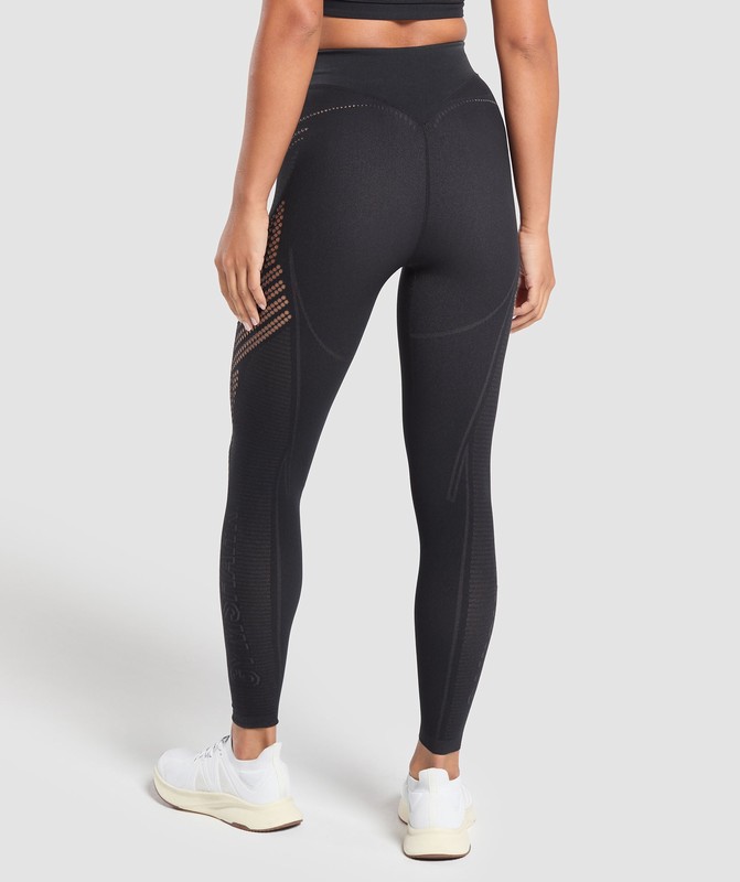 Gymshark Warp Knit Seamless Tights Leggings Dam Svarta Bruna | 796UEJBYR