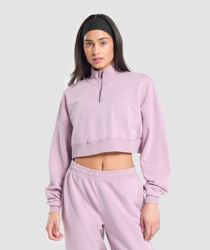 Gymshark Whitney 1/4 Zip Pullover Dam Warm Lilac | 691WTRMPU