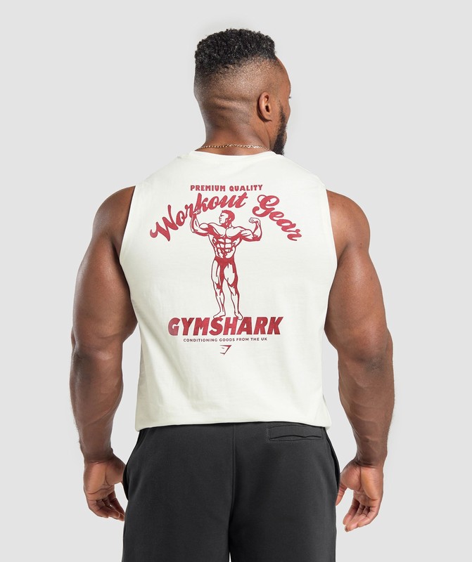 Gymshark Workout Gear Tank Linne Herr Vita | 365SEGBZX