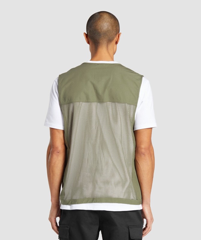 Gymshark Woven Gilet Väst Herr Gröna | 182FMQKID
