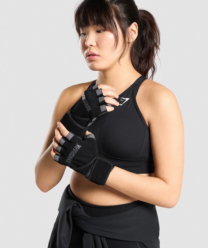 Gymshark Wrap Lifting Gloves Handskar Dam Svarta | 135XVMPWR