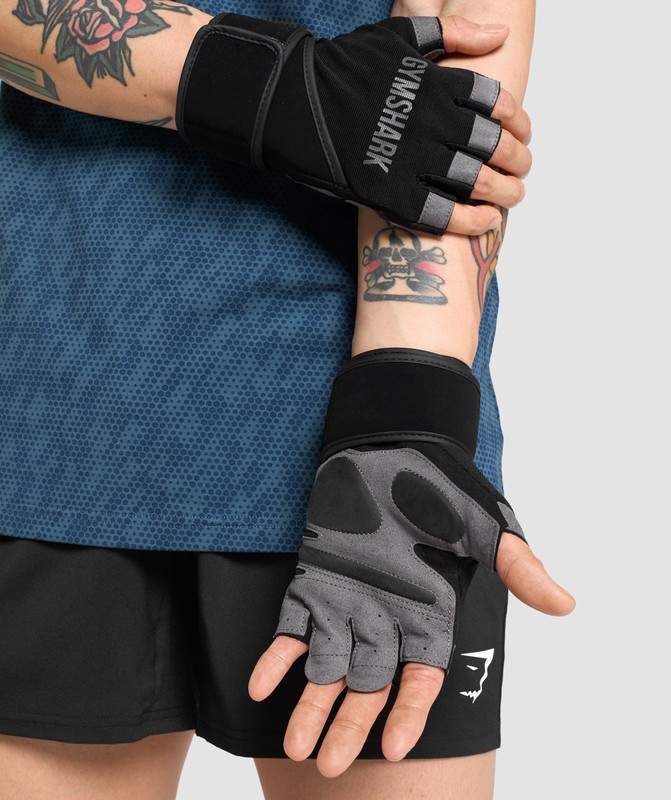 Gymshark Wrap Lifting Gloves Handskar Herr Svarta | 408ACKNTD