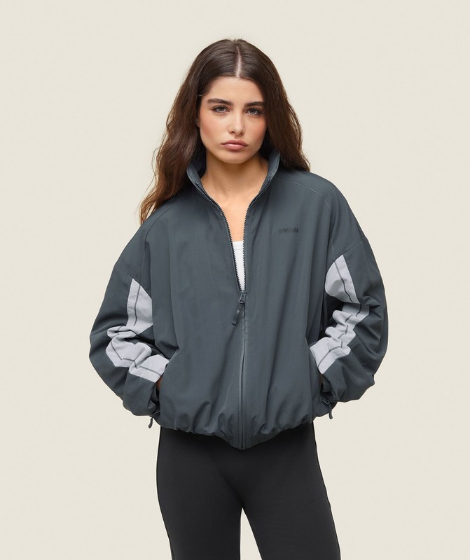 Gymshark everywear Coaches Track Jacket Jacka Dam Svarta Grå | 213IEMBHP