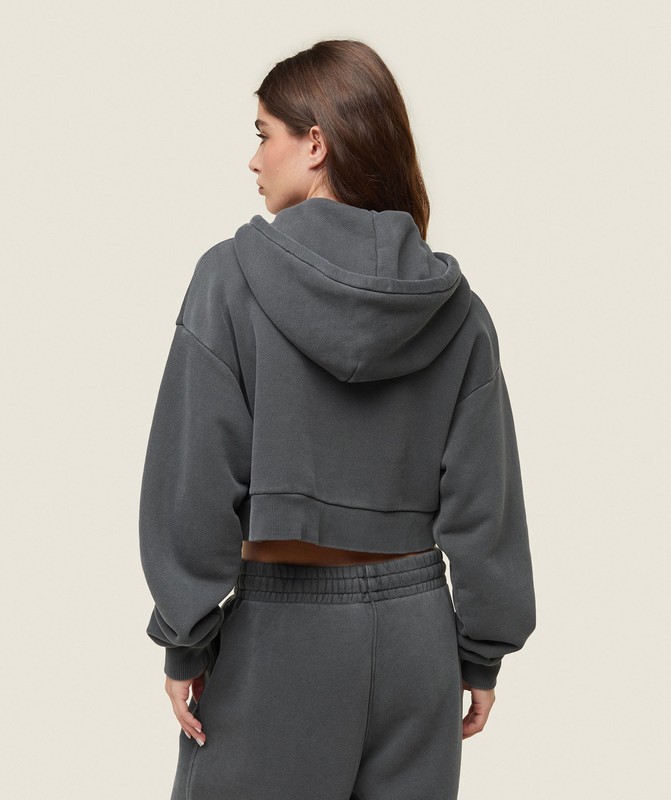 Gymshark everywear Cropped Zip Hoodie Hoodie Dam Svarta | 219ERCYSI