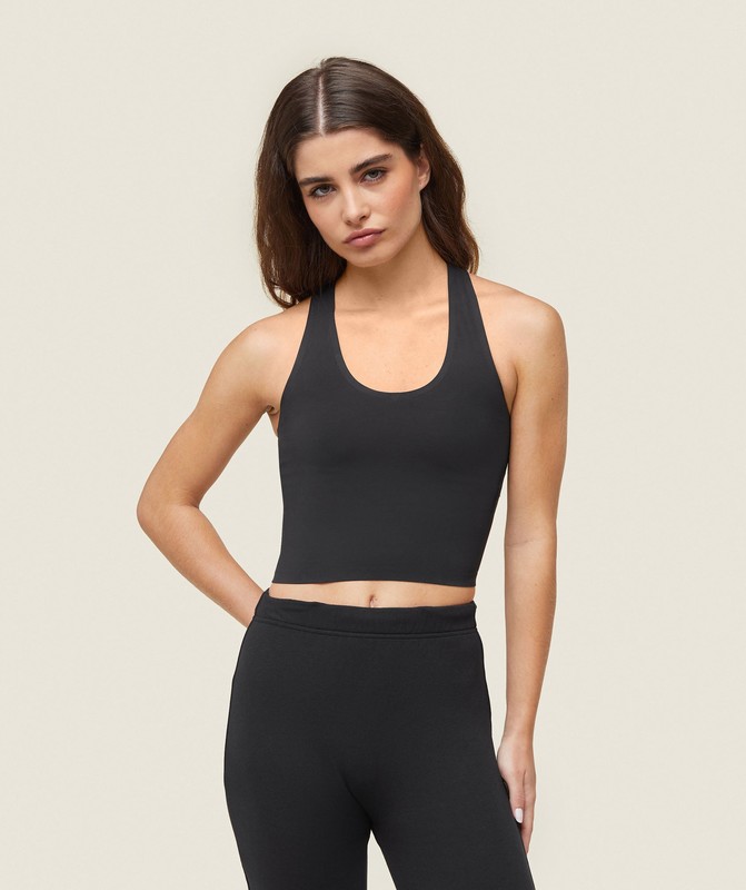 Gymshark everywear Second Skin Tank Linne Dam Svarta | 204VUGNBX